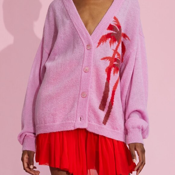 Cynthia Rowley Oversized Intarsia Cardigan Sweater / Pre-Owne / Size Large - Picture 2 of 8